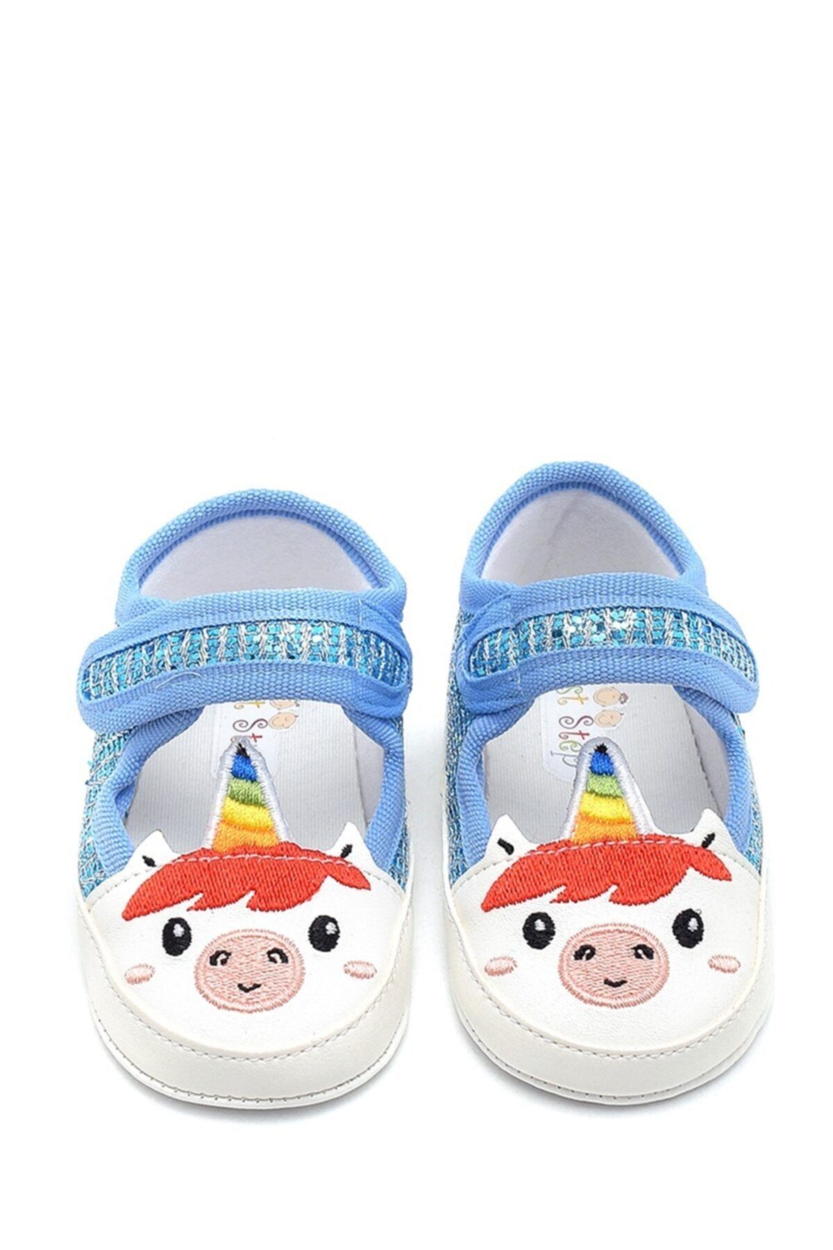 First Step Unicorn Bebek Babet Patik-mavi-g-2321