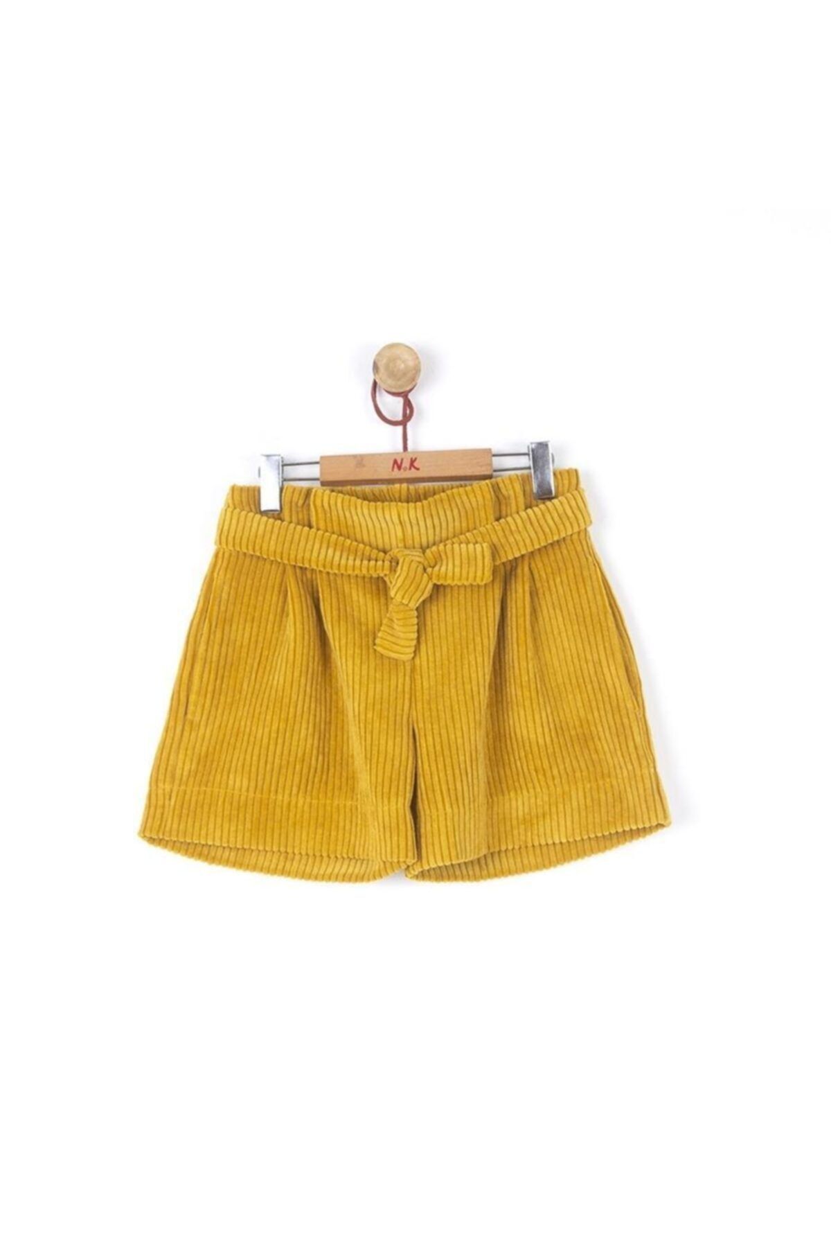Yellow velvet shorts discount