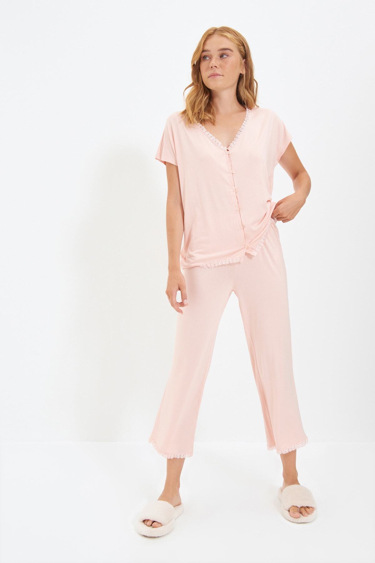TRENDYOLMİLLA Pudra Örme  Pijama Takımı THMAW22PT0054
