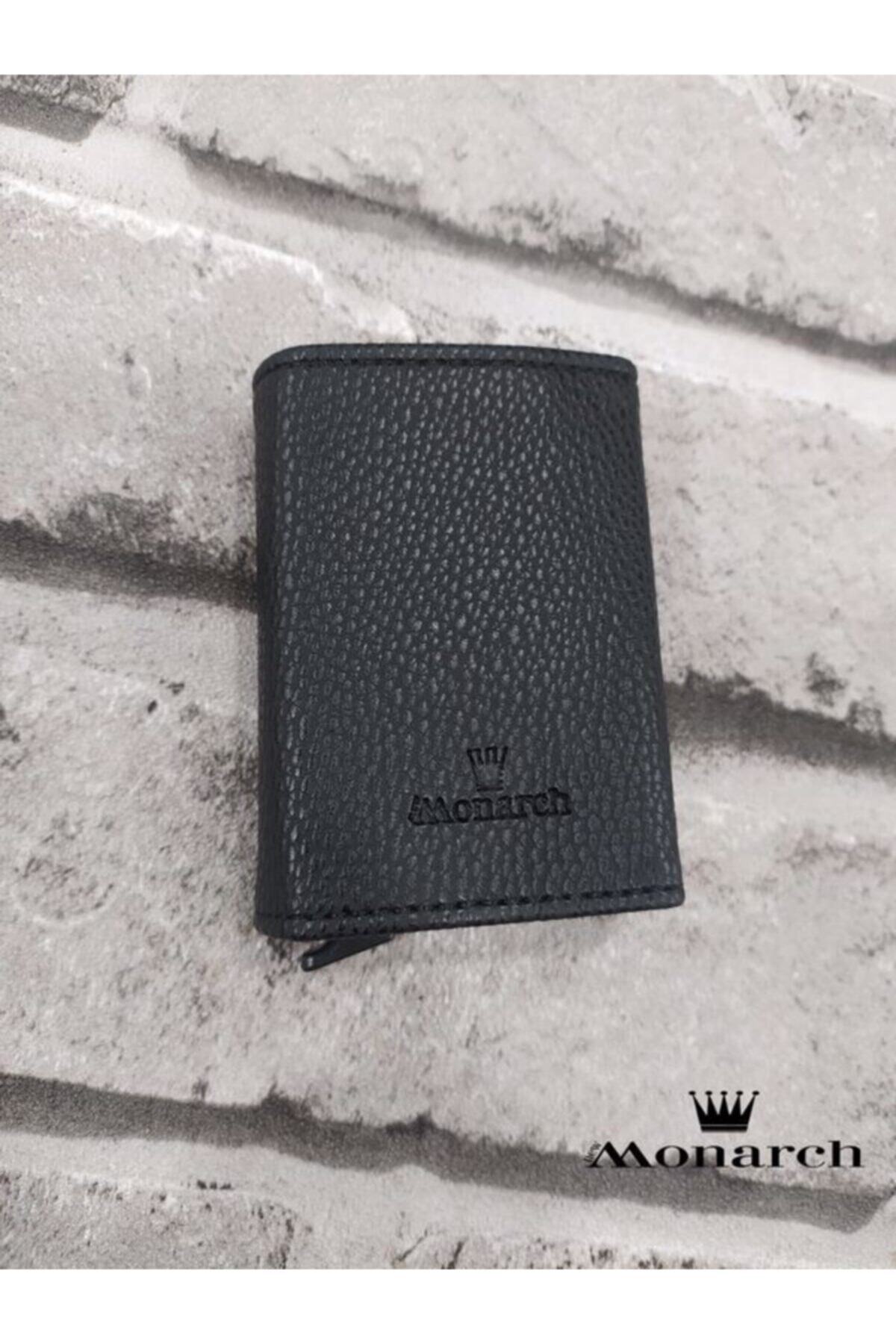Monarch Makanizmalı Siyah Unisex Mıknatıslı Kartlık