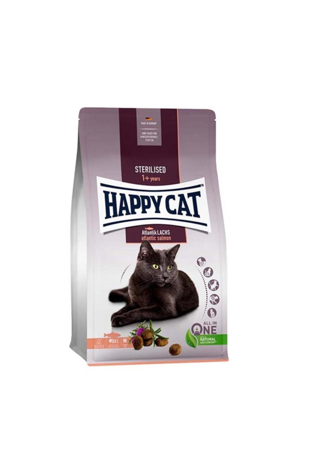 Happy Cat Atlantik Lachs Somonku Kısırlaştırılmış Yetişkin Kedi Maması 10 kg