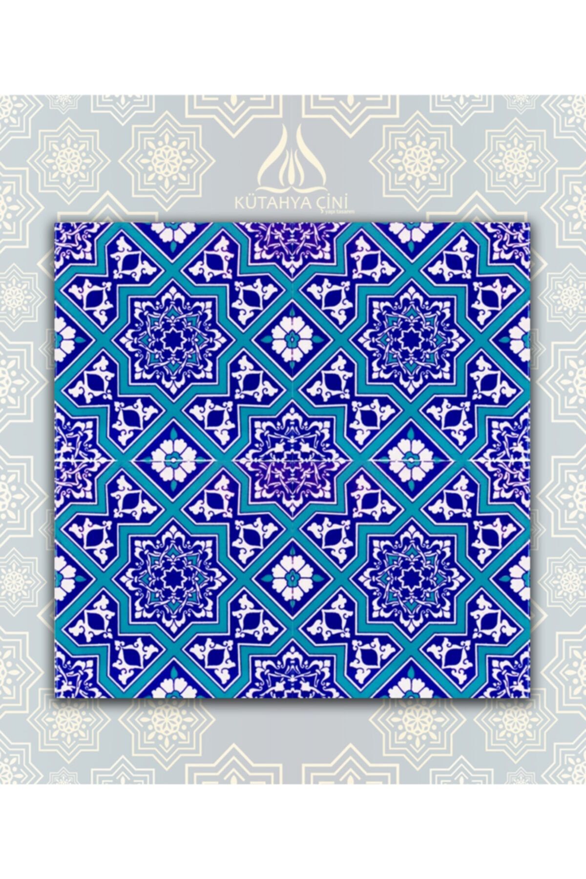 Kütahya Çini Yapı Tasarım Ac12 20x20 Cm 1 M2 Cami Çinisi- Çini Karo