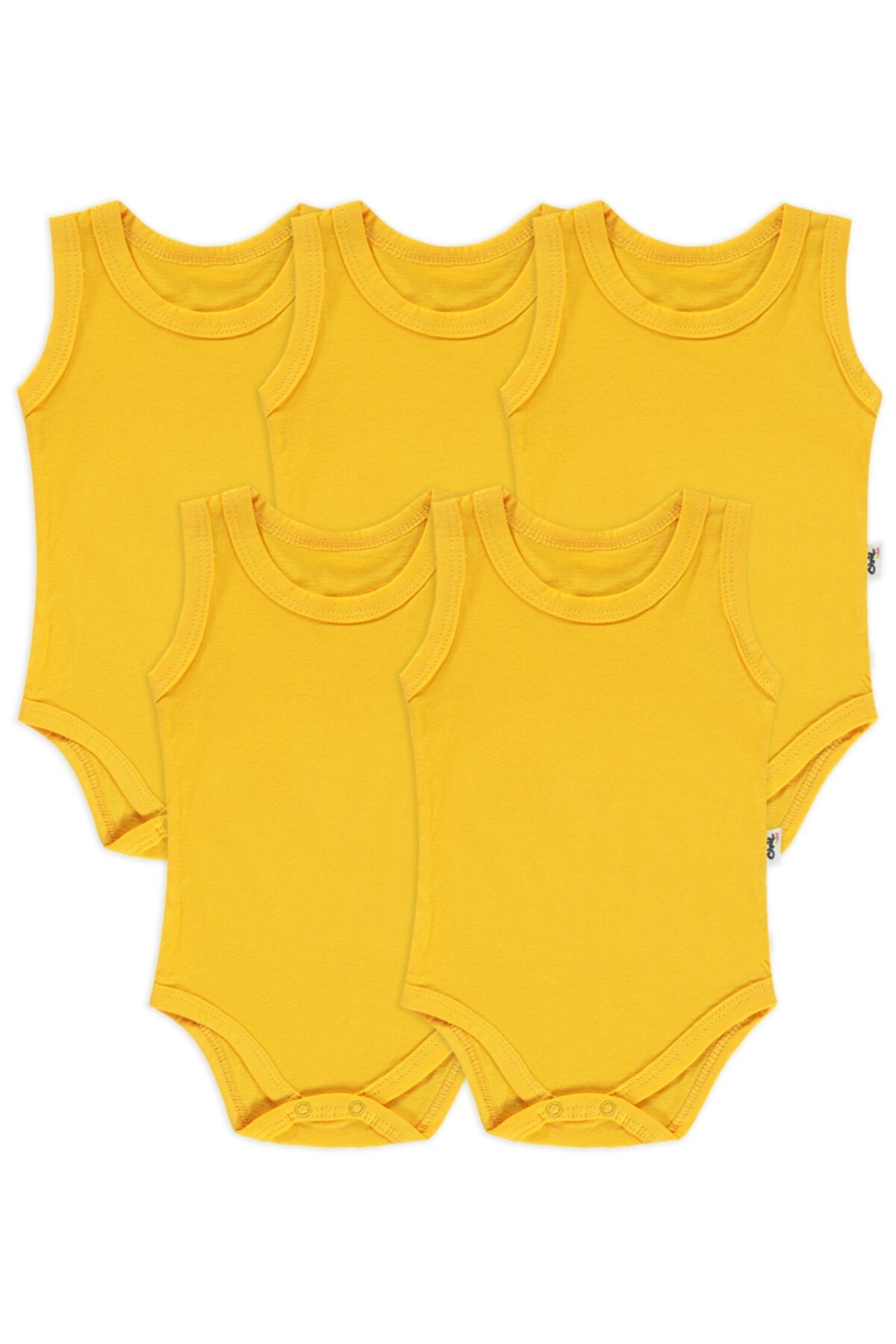 Civil Baby Basic Süprem Bisiklet Yaka 5 Li Çıtçıtlı Badi Sarı