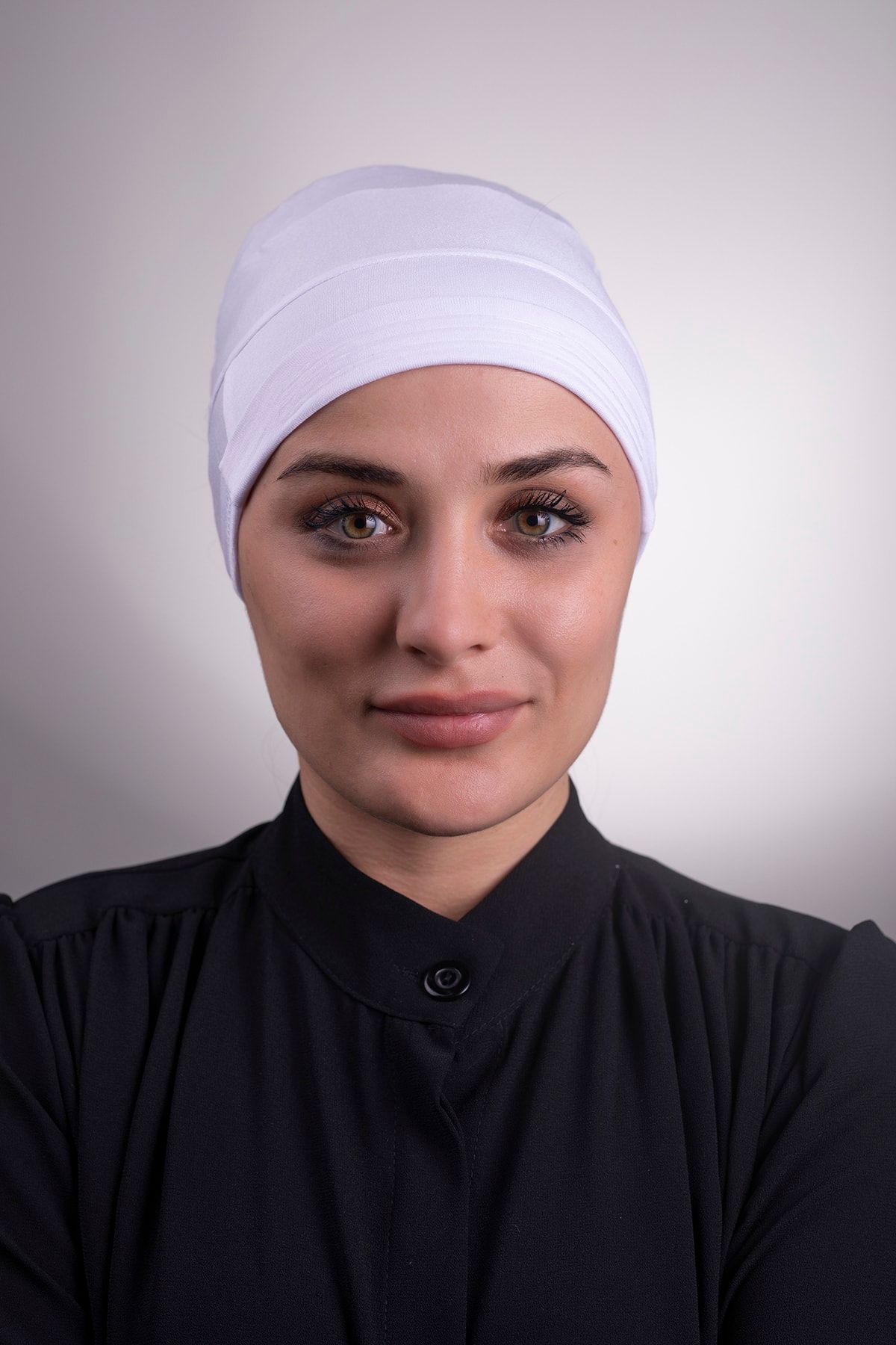 HALVEN Beyaz - Arkadan Bağlamalı İç Bone - Viskon Kumaş Kaymaz Silikonlu - 3002