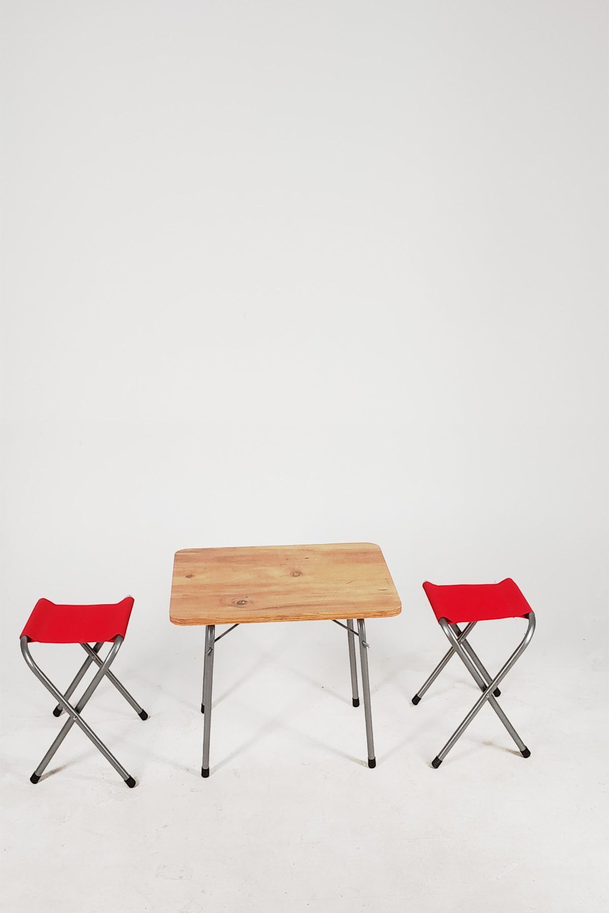 İron Home Katlanabilir 2 Adet Kamp Taburesi & Masa