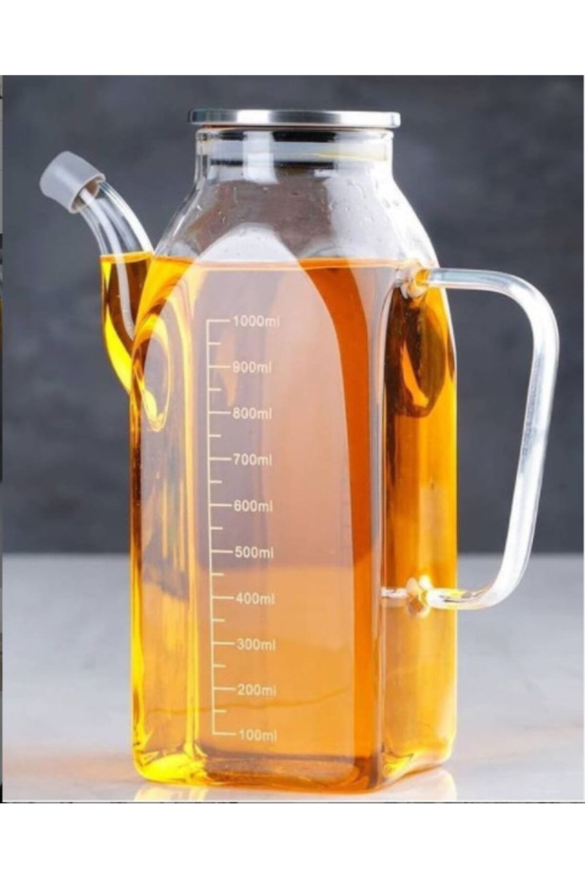 Miazze Termisil Cam Yağdanlık Contalı Sızdırmaz Lüx Yağlık 1000ml
