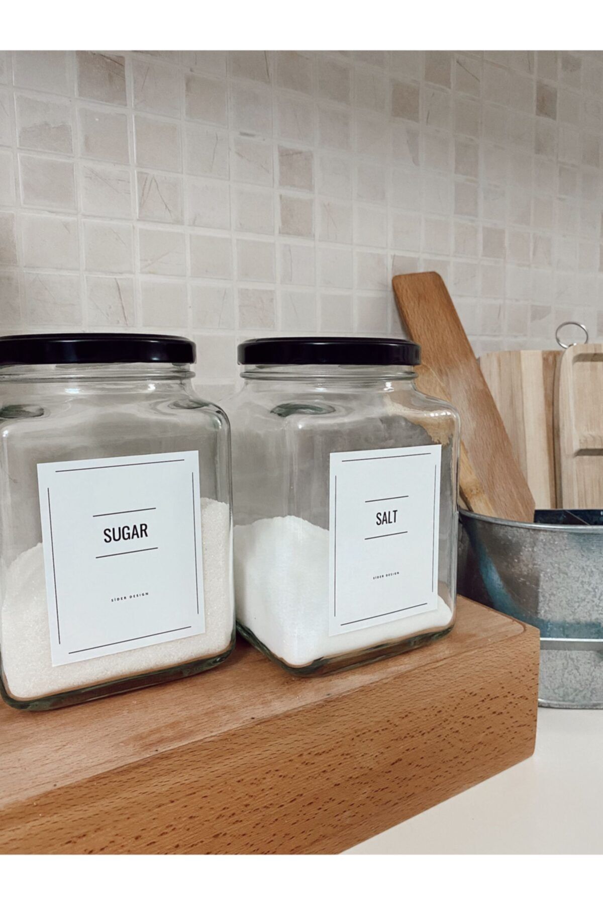 SİDERDESİNG Siderdesign 2'li Dekoratif Mutfak Düzenleyici Sugar - Salt ( 1600cc )