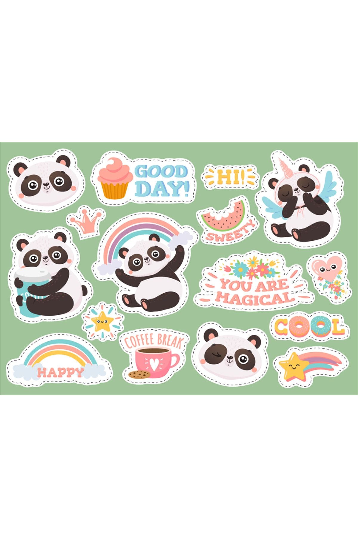 Ünsal Desing Mutlu Panda Stickers Set