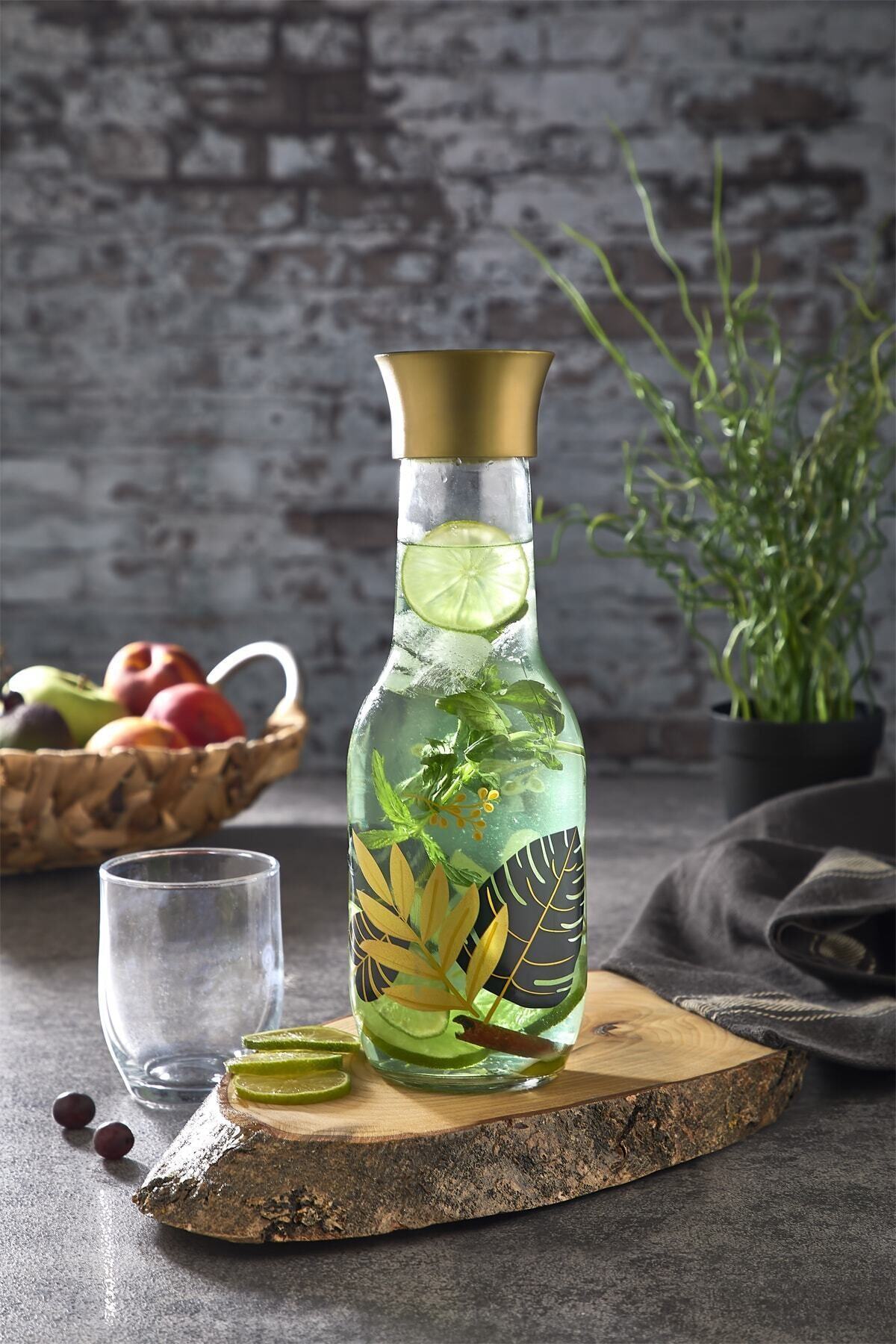FBZhome Özel Tasarım Mantar Kapaklı Sürahi Karaf 1200 Ml