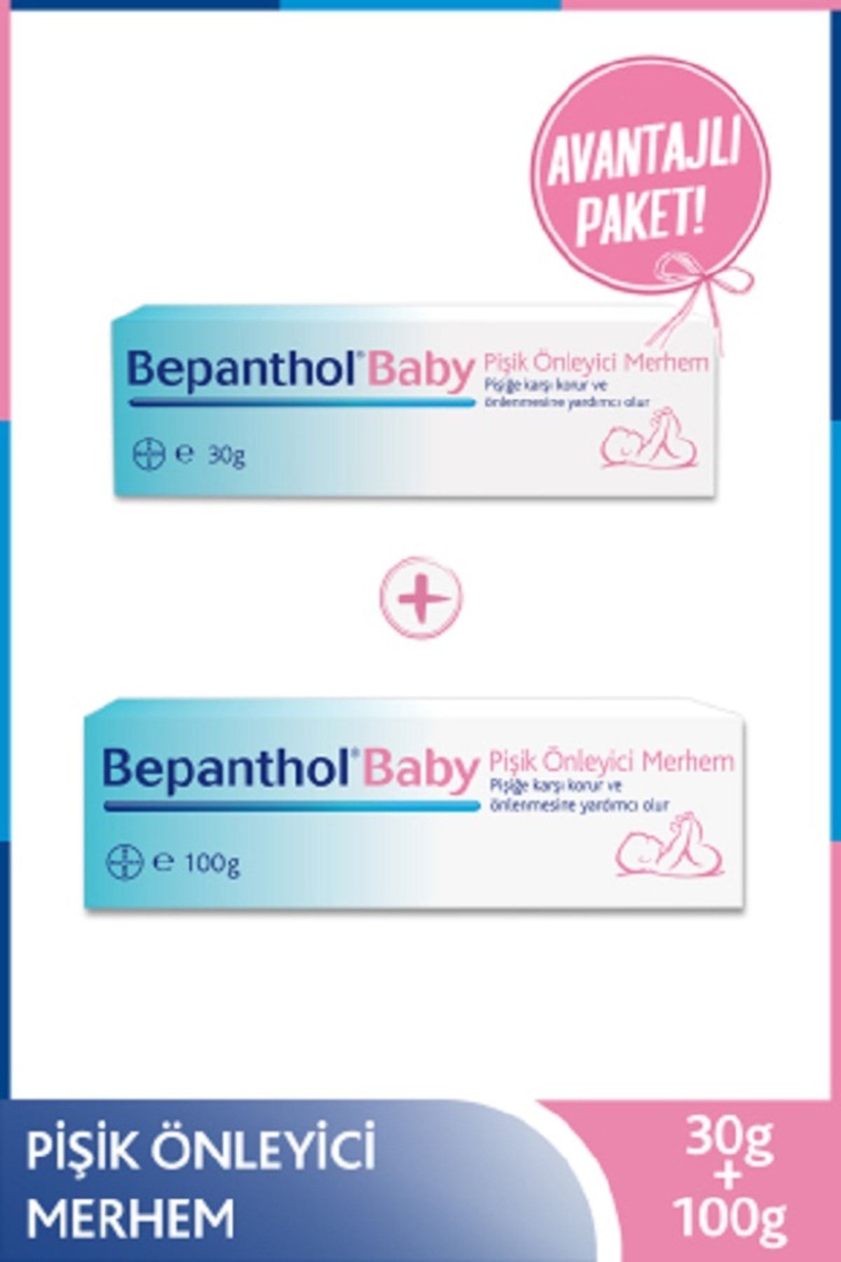 Bepanthol Unisex Çocuk Baby Pişik Önleyici Merhem 100 Gr + 30 Gr Avantaj Paketi