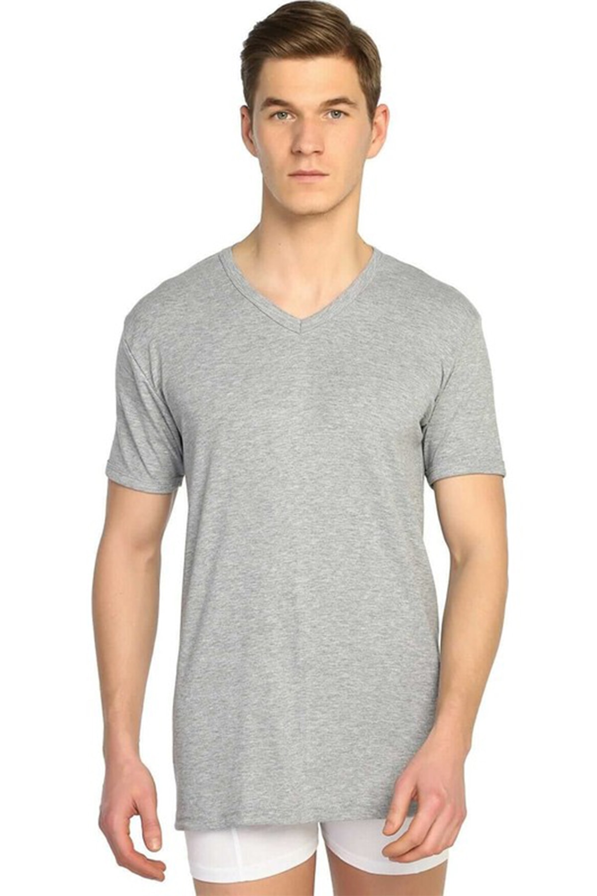 Seher Erkek Tişört Ribana V Yaka Pamuklu Fanila 3'lü Paket 0061
