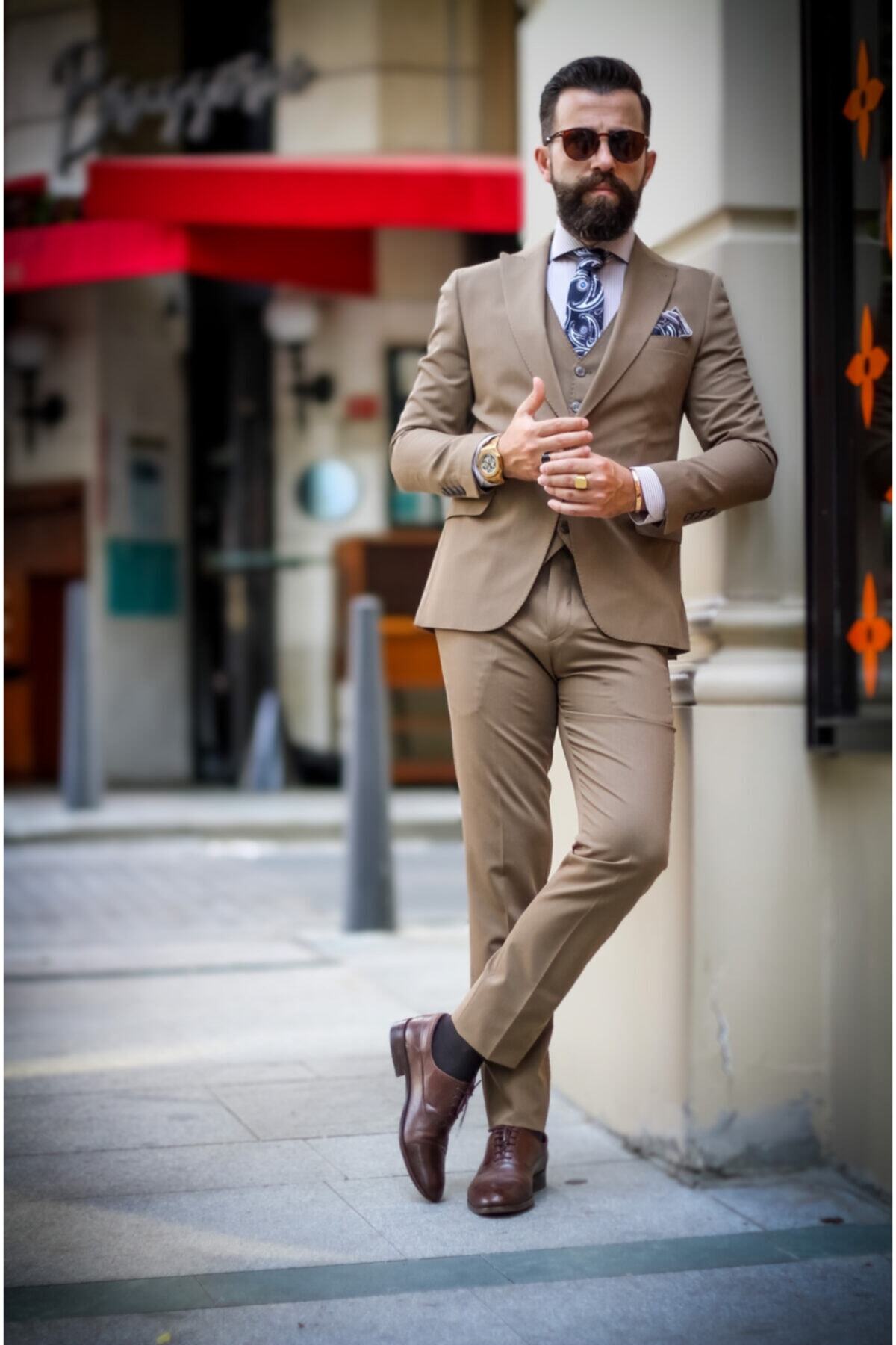 Fc Plus Fcplus Slim Fit Vizon Luxury Takım Elbise