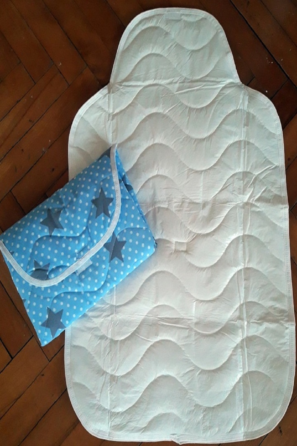 Enis Bebe Bebek Çantalı Mavi Pratik Açma Minderi