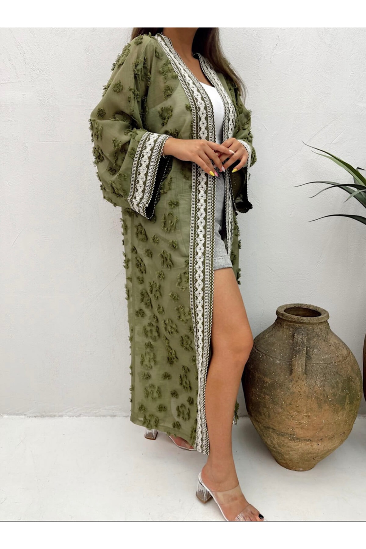 Deva shopping Yeşil Standart Beden Kimono