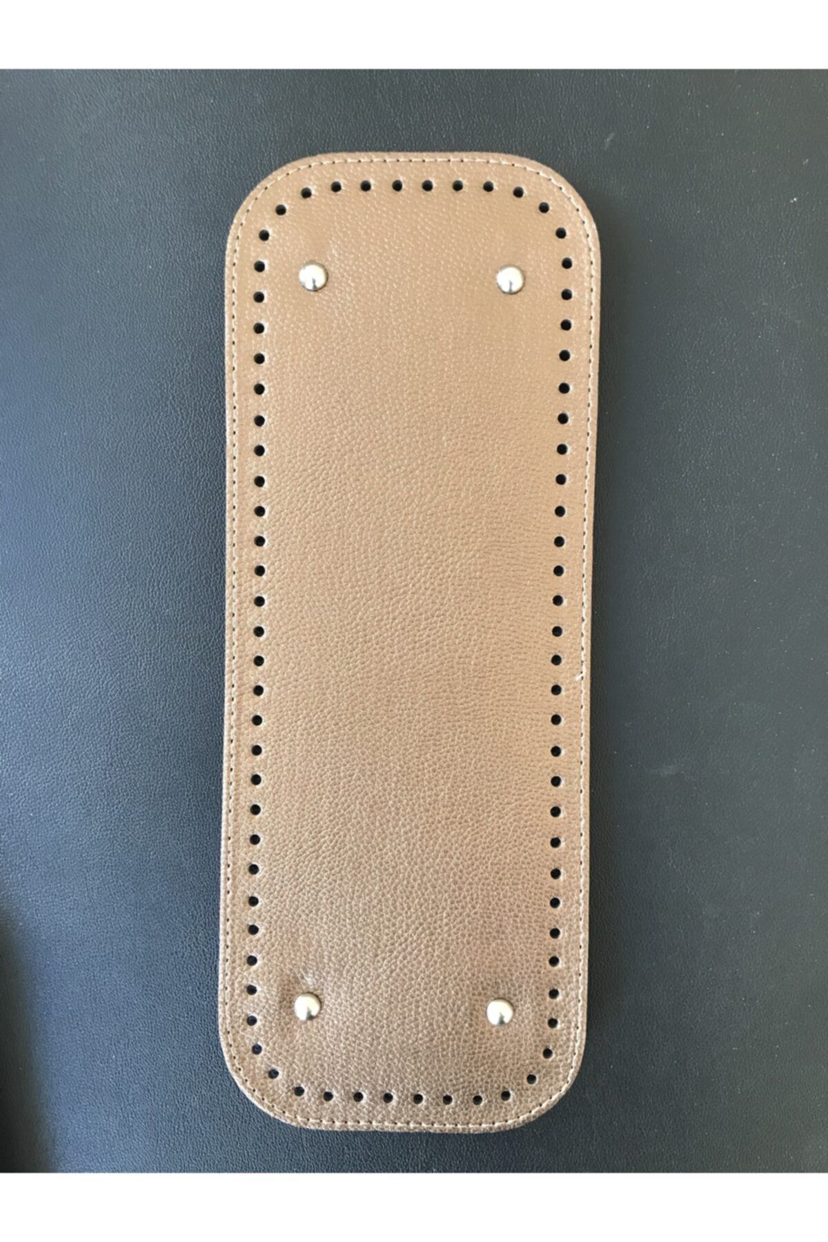 NYHM Suni Deri Örgü Çanta Tabanı Bakır-12x32 cm