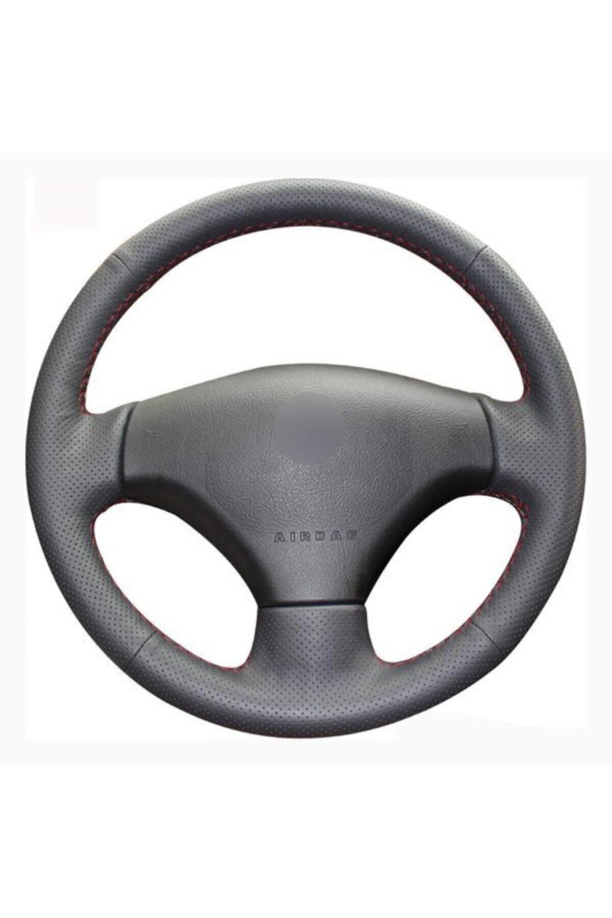 Fox Peugeot 207 Deri Direksiyon Kılıfı Araca Özel Dikmeli Dikişli