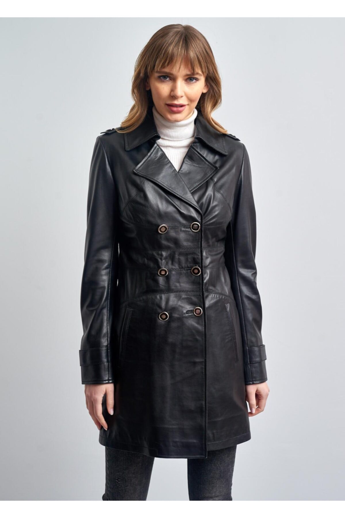 Pierre Cardin Kadın Deri Pardesü