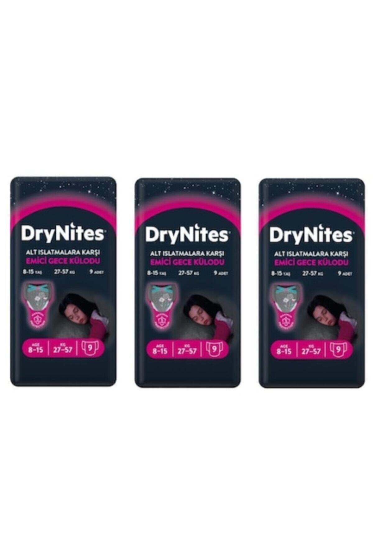 DryNites Kız Emici Gece Külodu 8-15 Yaş 27-57 Kg 9lu 3 Paket