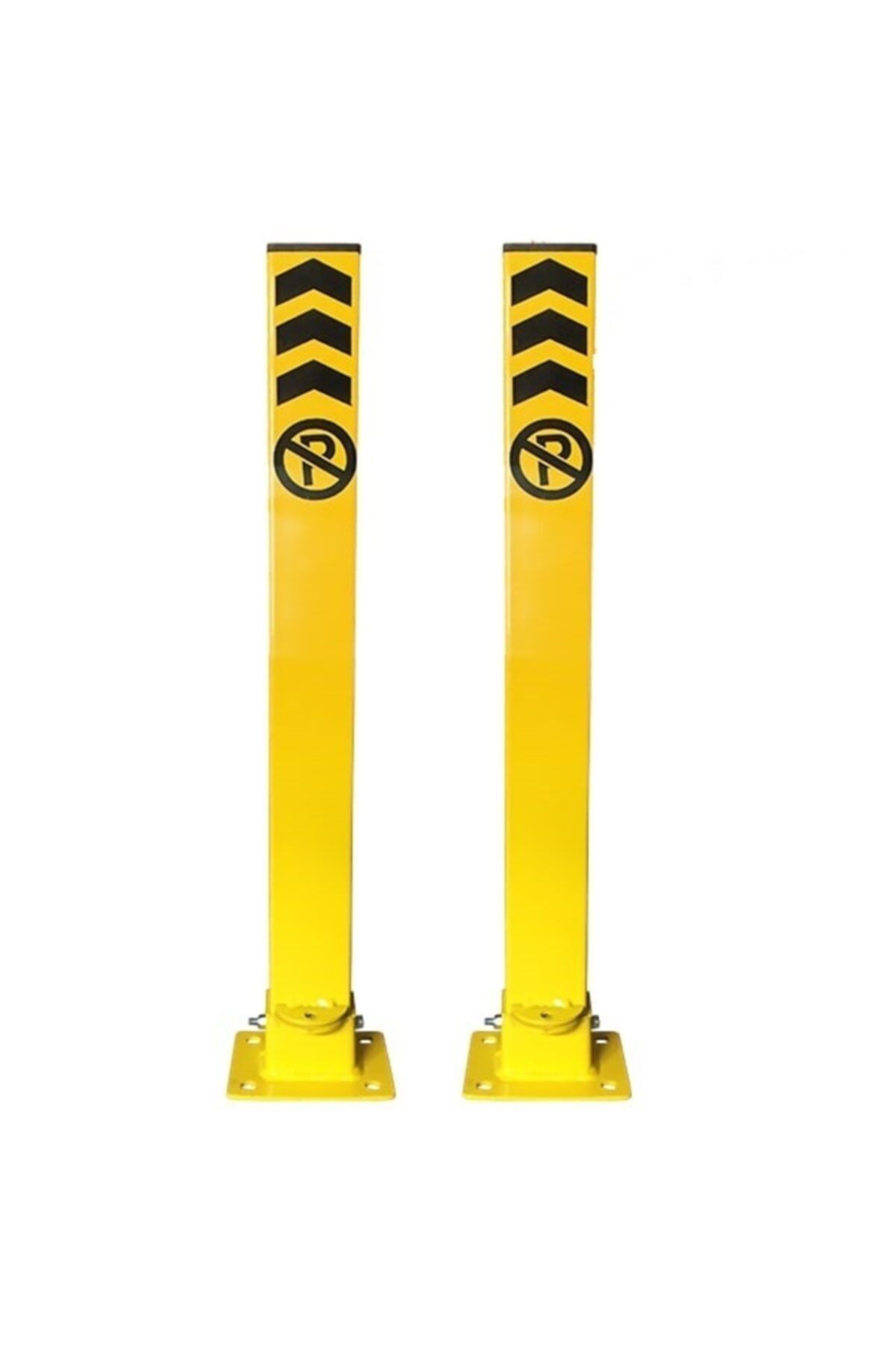 Abronya Metal Otopark Direği Park Engelleme Dubası Asma Kilitli 60 cm 2 Adet Sarı