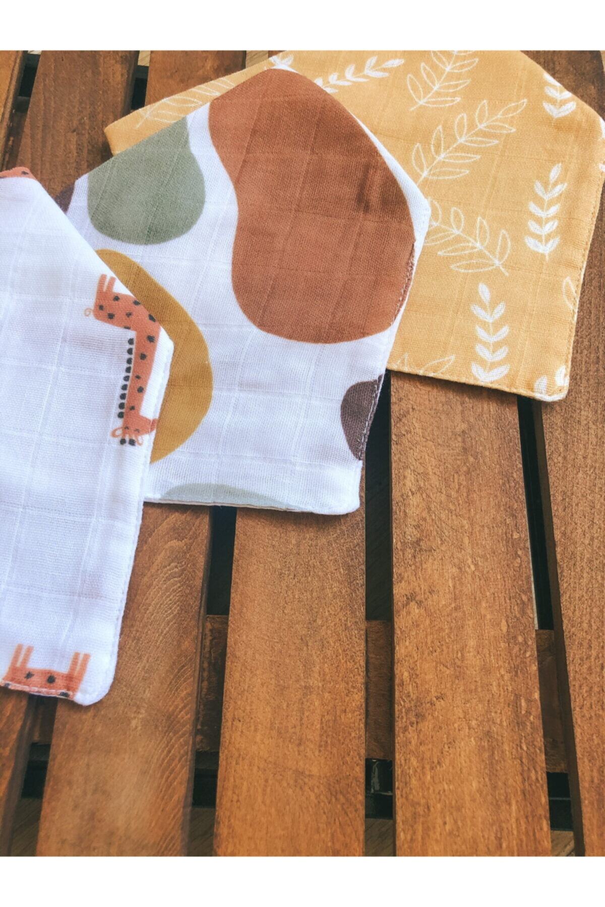 YULAKIDSTORE 3lü Organik Müslin Önlük (karışık Desen)