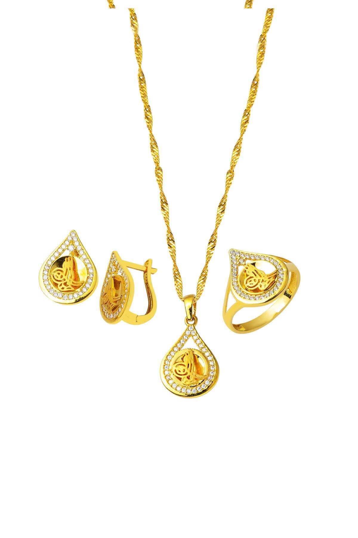 Bilezikci Damla Tuğra Üçlü Altın Set