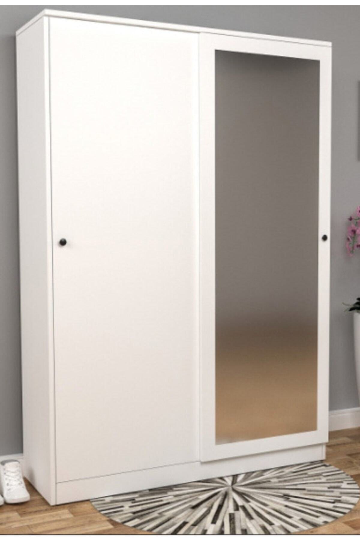 Alvers Mobilya Home Otto Aynalı Portmanto Tamamı Mdf Beyaz Renk