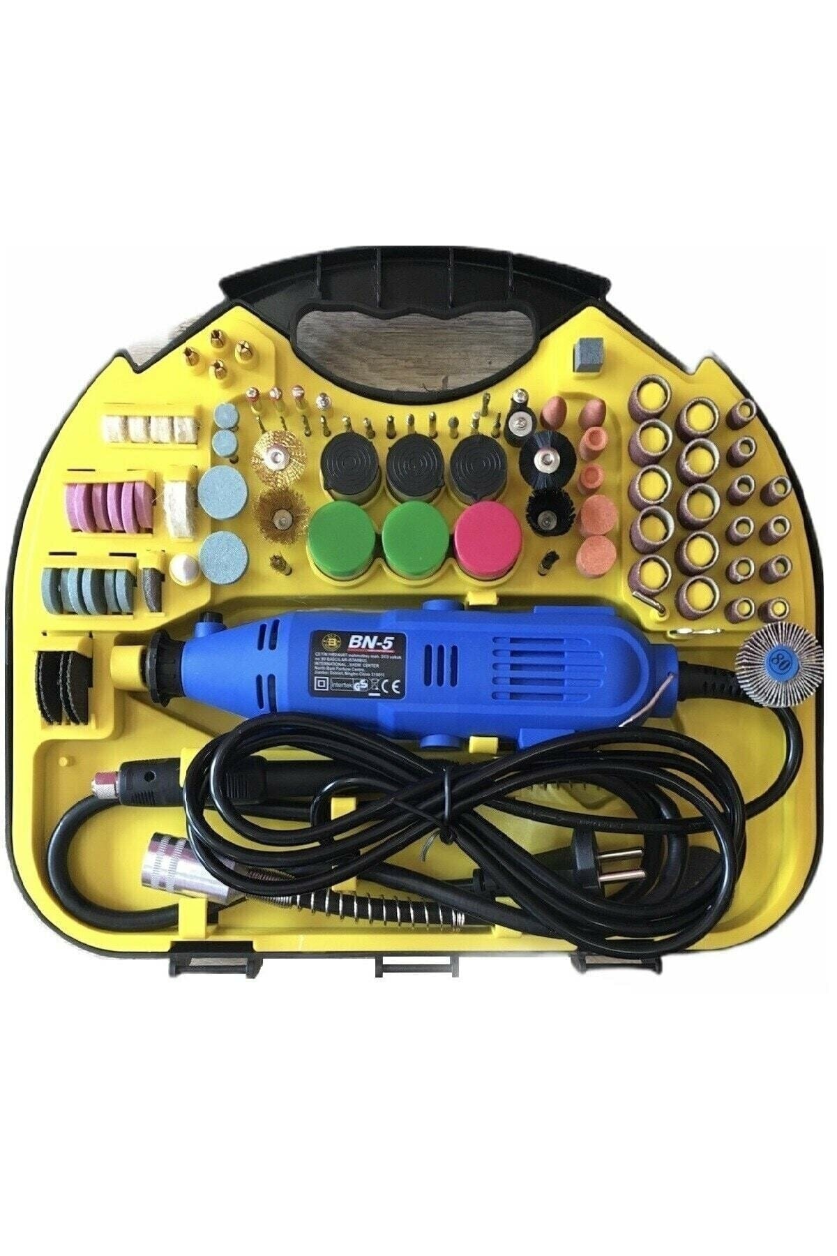 RealFoni 6 Kademe Devir Ayarlı Gravür Hobi Taşlama Seti Şarft Çantalı Set 211 Parça