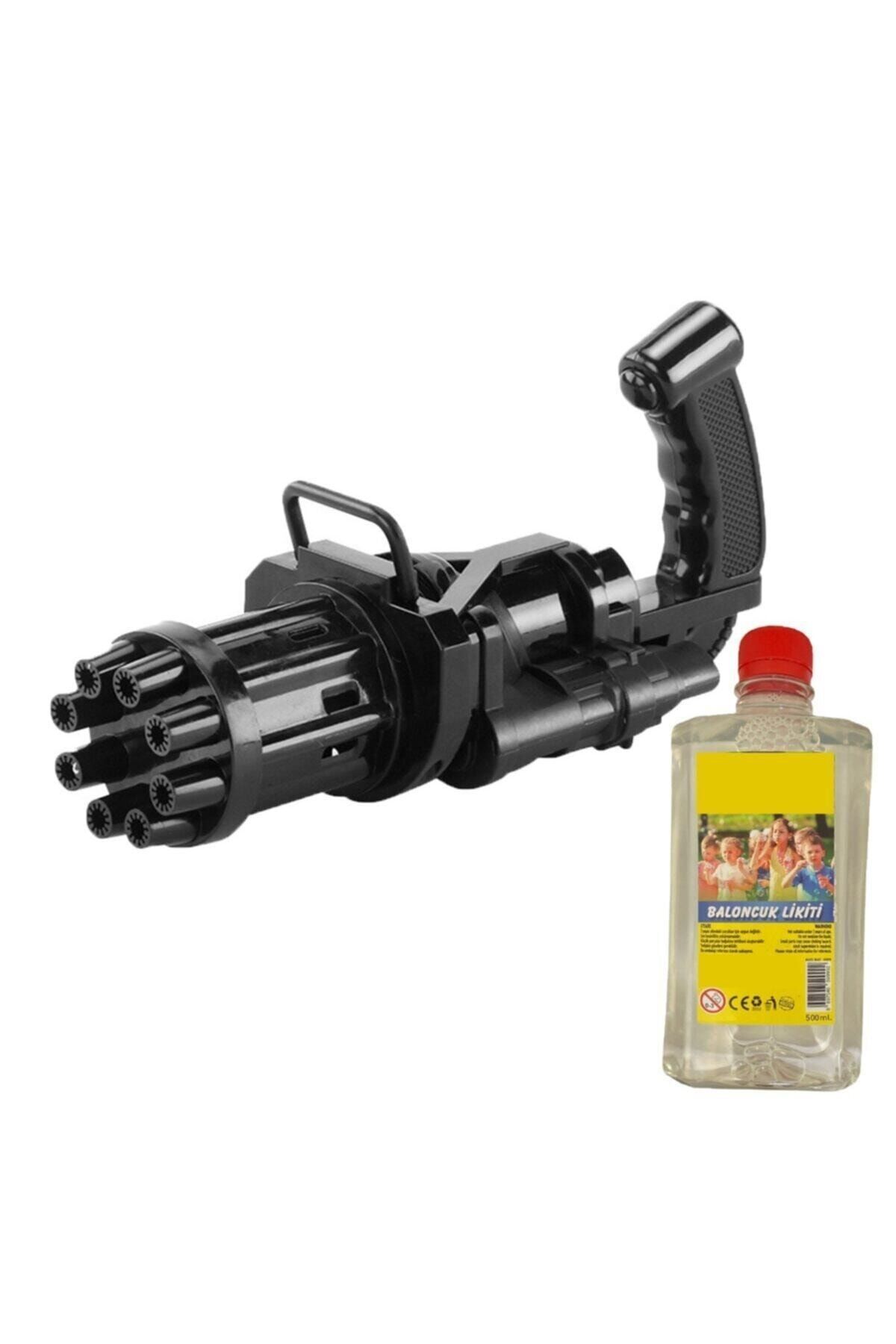 YKSTORE Pilli Köpüklü Oyuncak Köpük Makinesi Tabancası Bubble Machine + 500 Ml Baloncuk Likiti Siyah