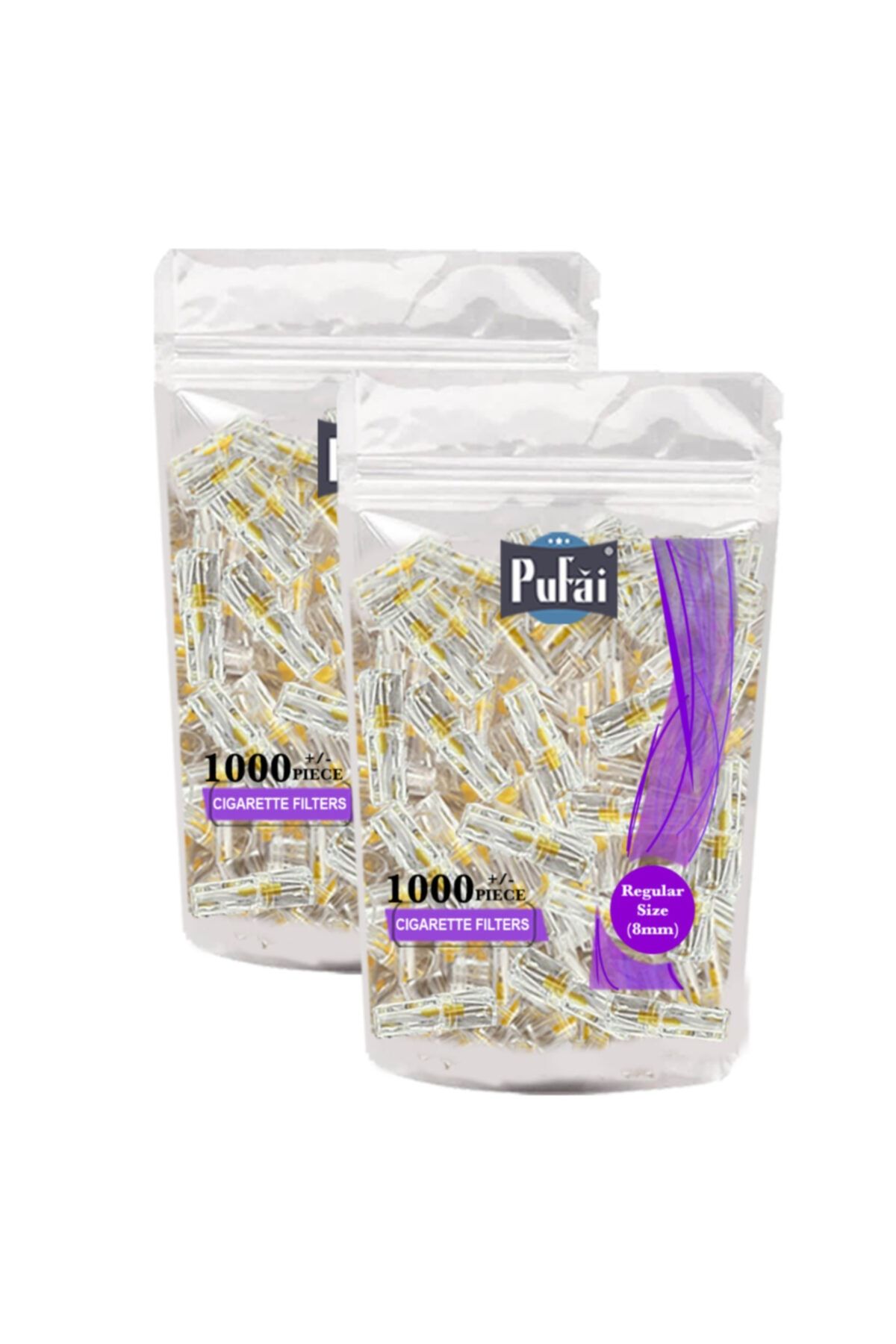 Pufai Sigara Filtresi Katran Süzen Normal Boy 8 Mm Ağızlık 2000 Adet 2 Yeniden Kullanılabilir Paket
