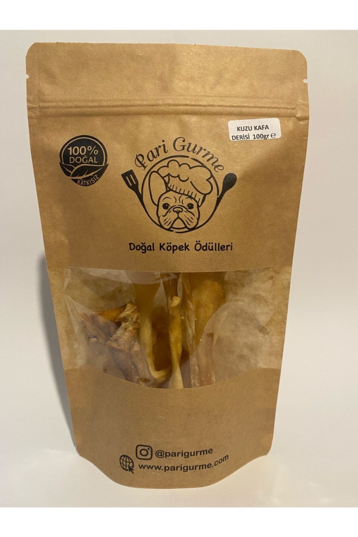 Pari Gurme Kuzu Kafa Derisi Köpek Ödülü Doğal Naturel 100gr