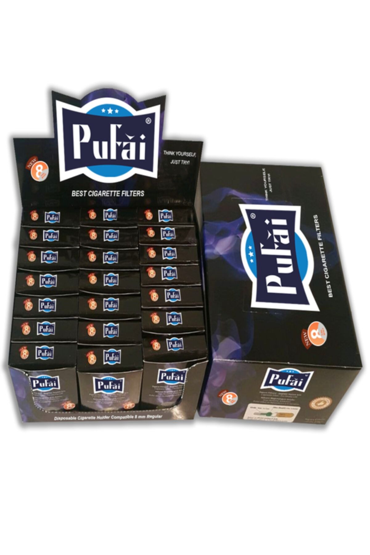Pufai Filtreli Sigara Ağızlığı 8 Mm Normal Boy Sigara Filtresi 420 Adet 21 Dark Kutu