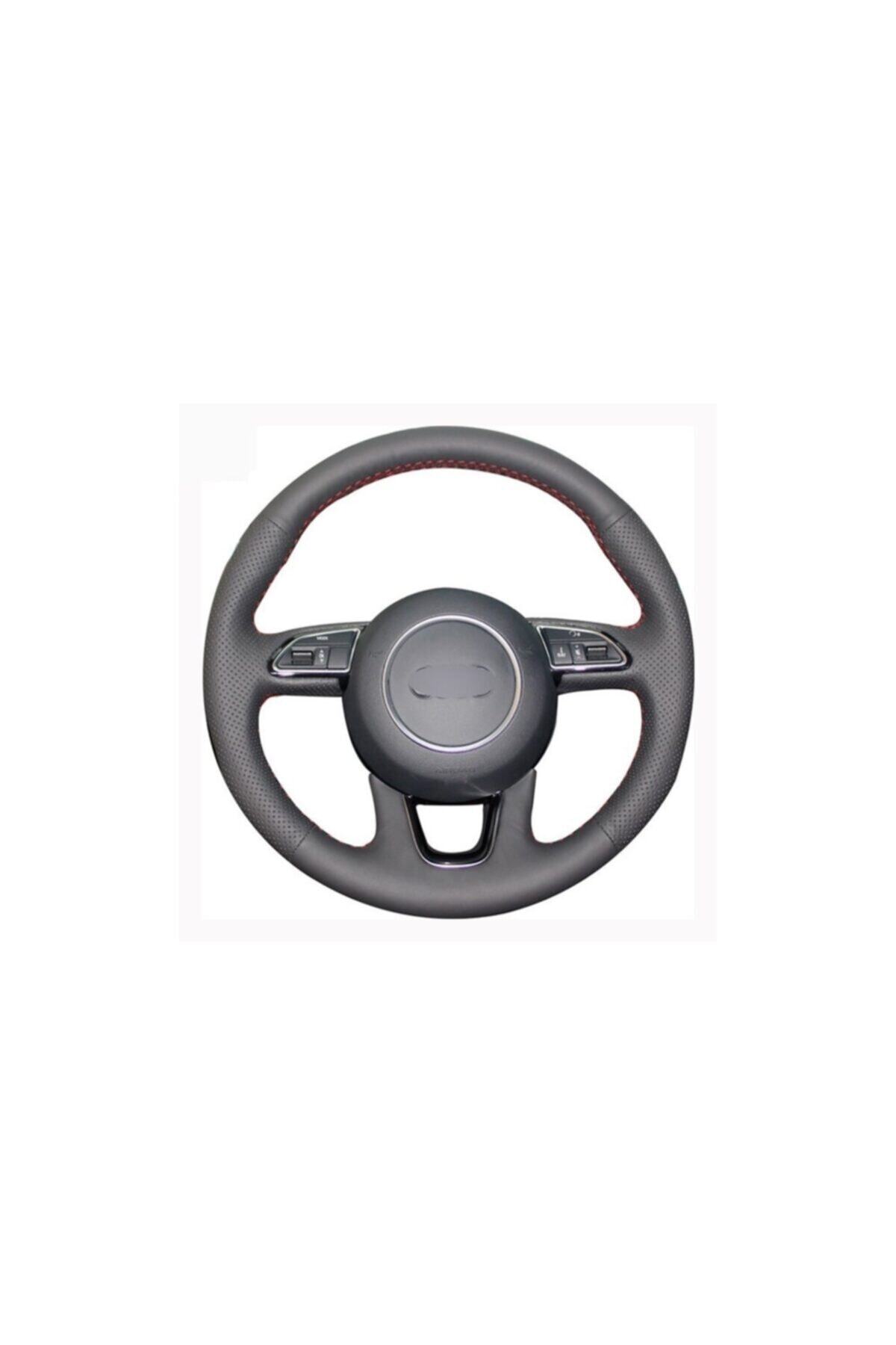 Loggia Oto Audi Q5 2013-15 Araca Özel Dikişli Deri Direksiyon Kılıfı