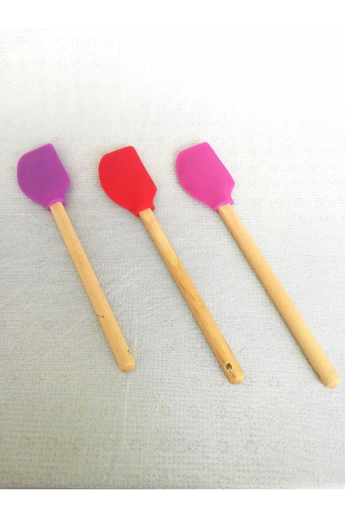 ÜnEv Ahşap Saplı Silikon Spatula 3'lü 24996