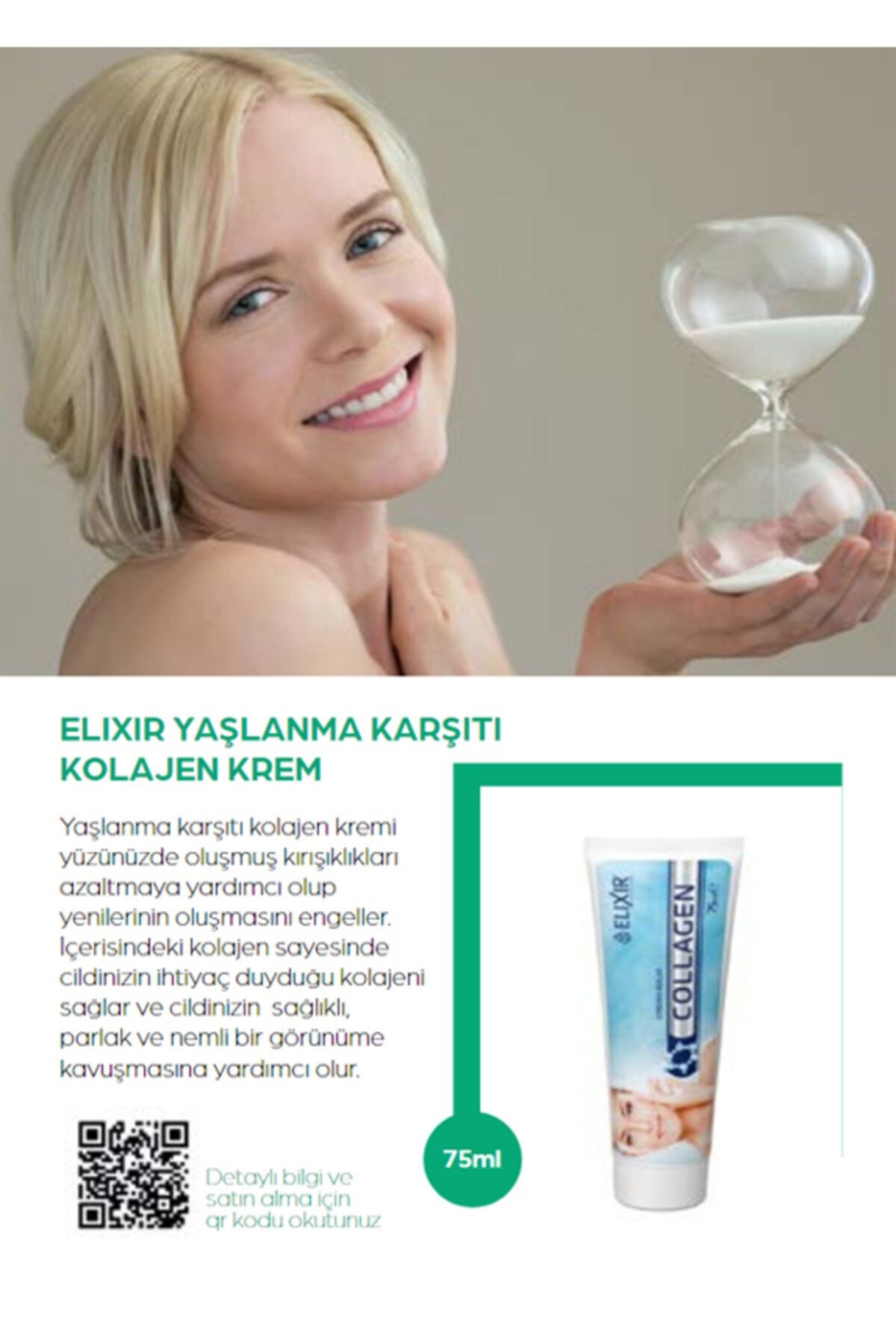 Elixir Yaşlanma Karşıtı Kolajen Krem,kırışıklık Karşıtı,besleyici Bakım, Gündüz/gece 75 ml