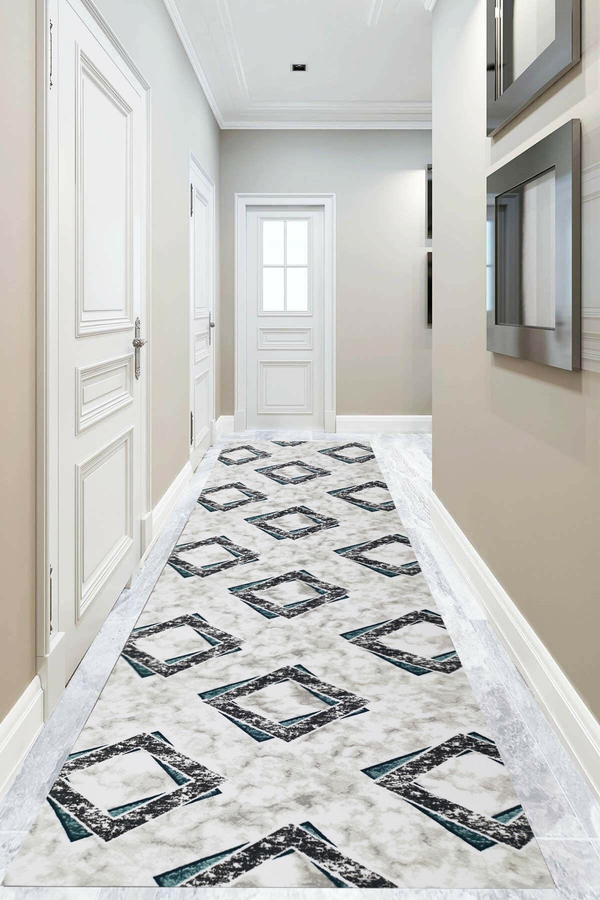 ALgorand Home Dekoratif Modern Yıkanabilir Kaymaz Taban Gölge Gri Yolluk