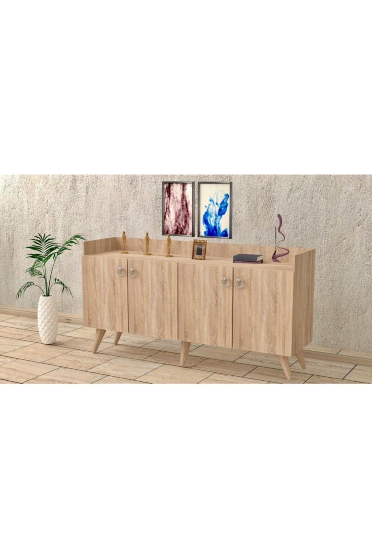 baramolife Çok Amaçlı Konsol, Meşe Gövde - Meşe Kapak, 140cm