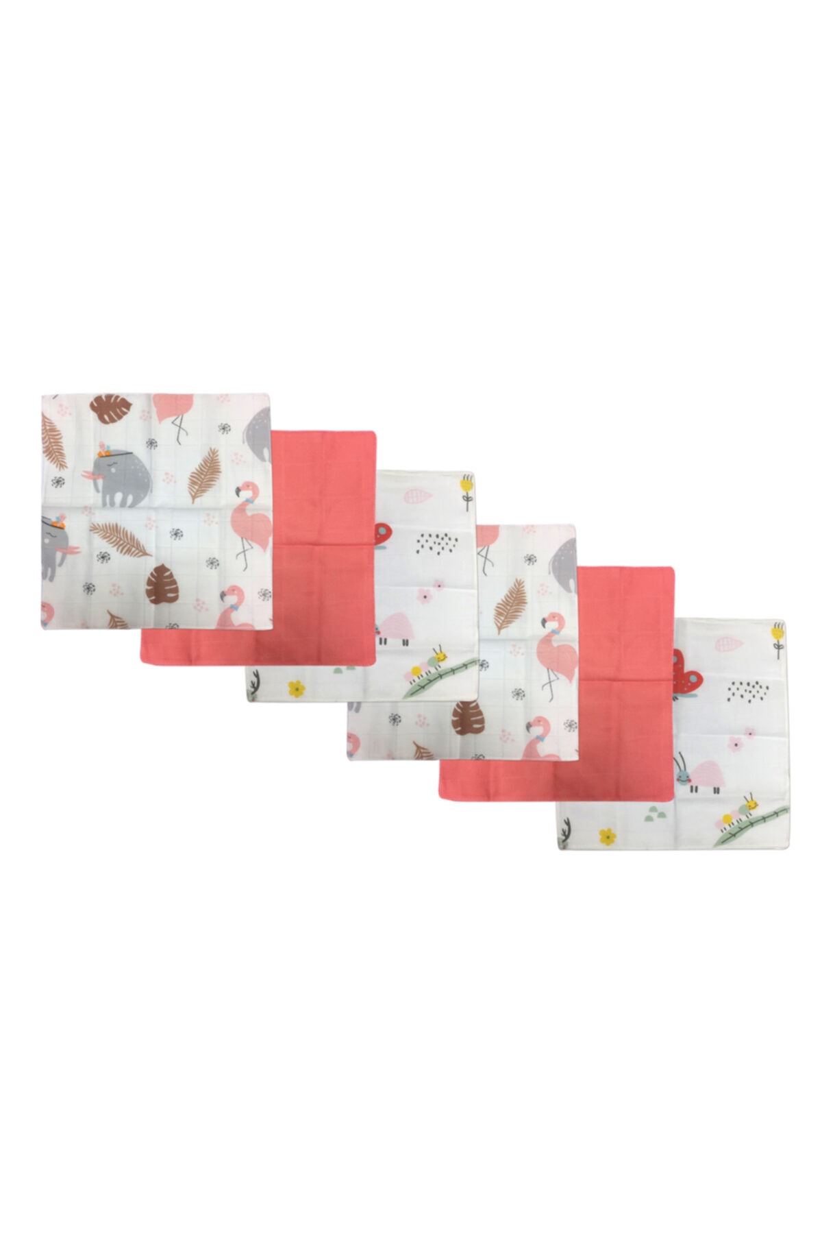 Sevi Bebe Müslin Ağız Bezi 6lı 25x25 Cm - Pembe