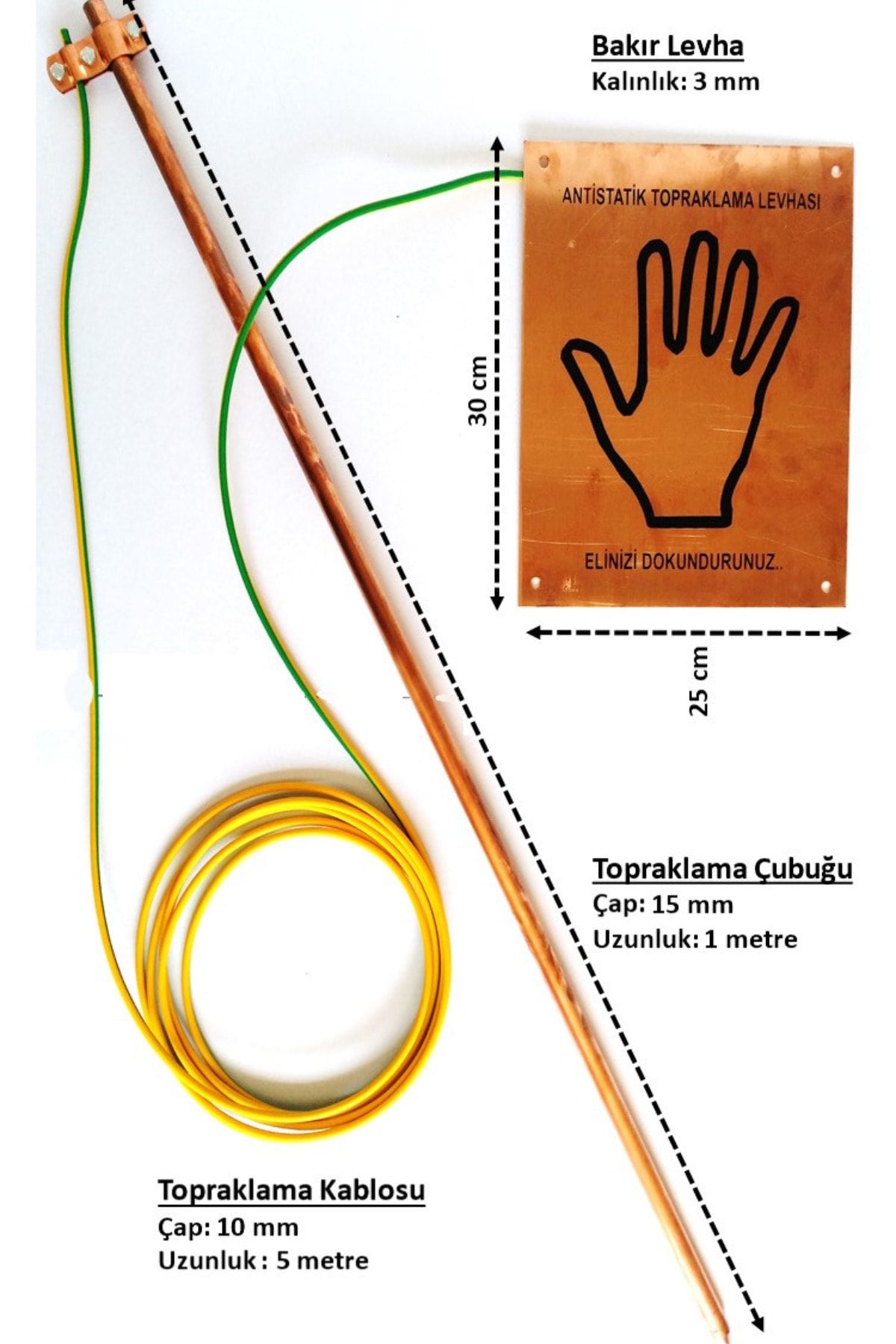 Hayat Koruma Statik Elektrik Bakır Topraklama Levhası Seti