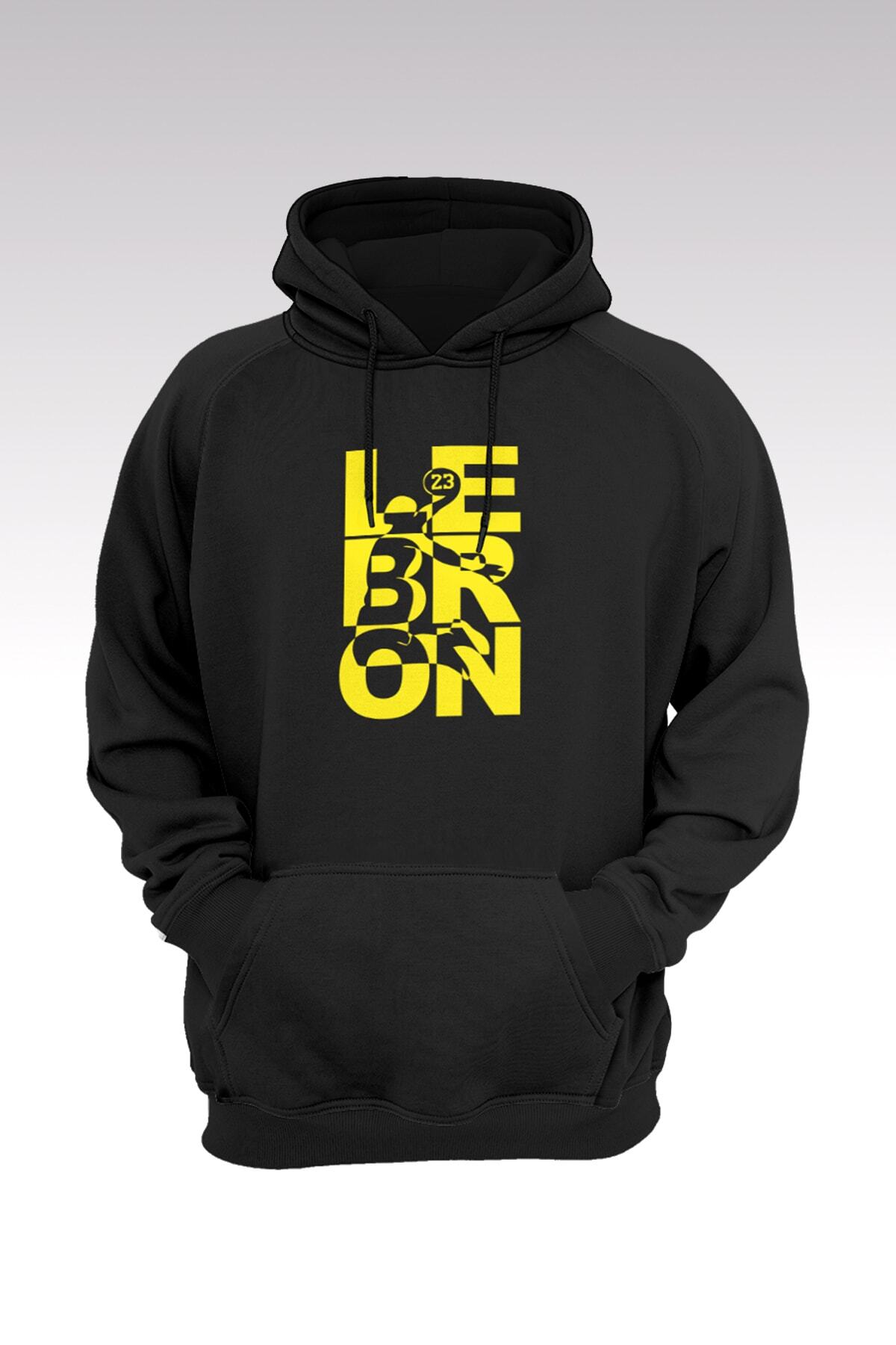 King Crow Lebron James 124 Siyah Kapşonlu Sweatshirt - Hoodie