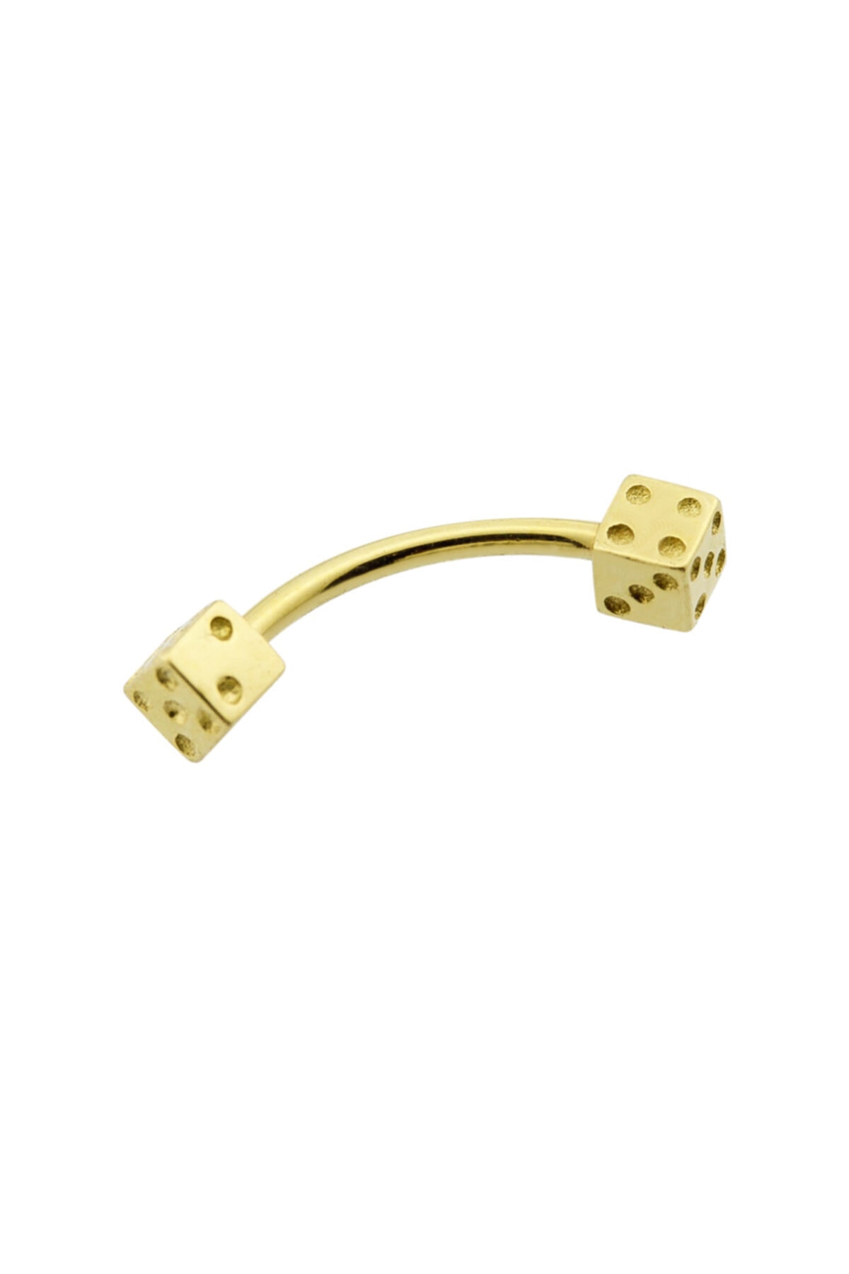Dianora Piercing Altın Zar Kaş Rook Piercing