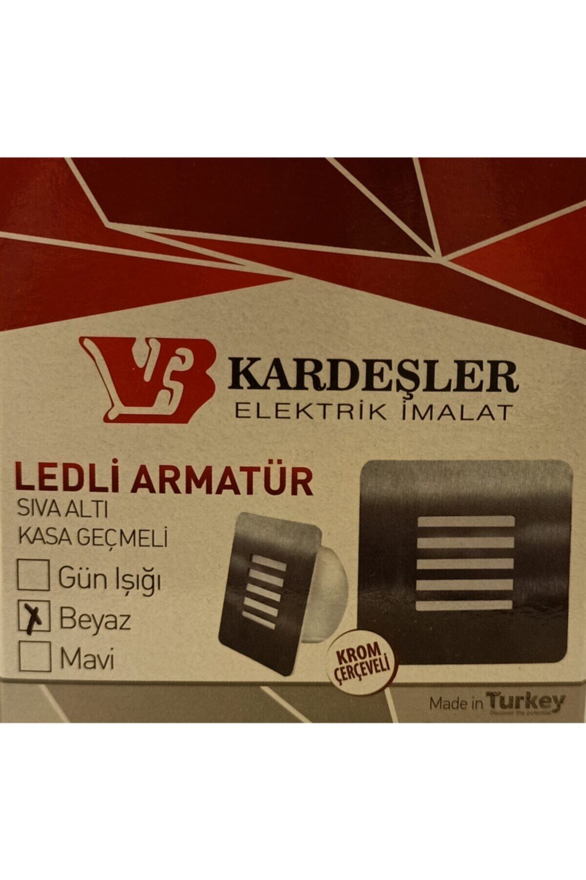 Led 1 Watt Mavi Işık Krom Çerçeveli Sıva Altı Kasa Geçmeli Merdiven Ve Koridor Spotu