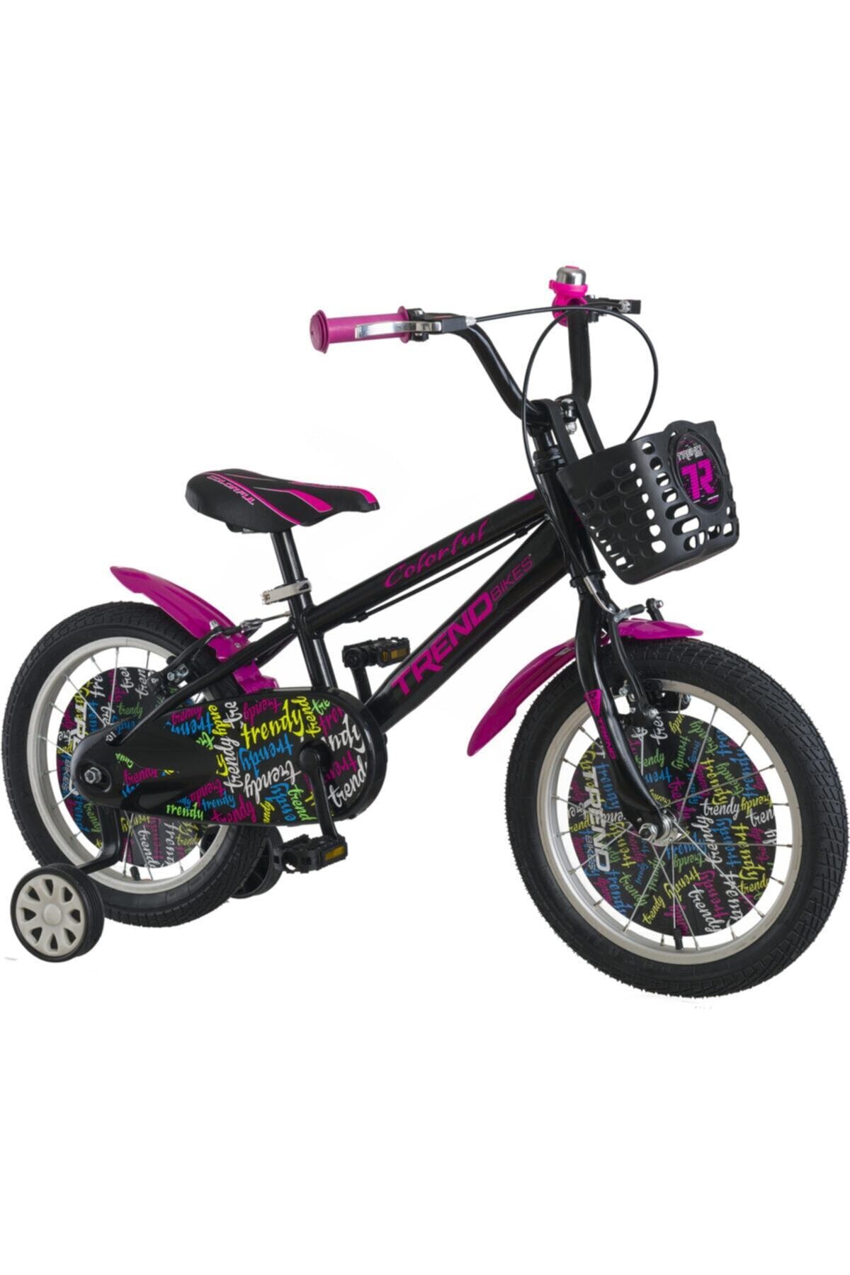 TRENDBIKE Colorful 16 Jant 4-6 Yaş Kız Çocuk Bisikleti Siyah-fuşya