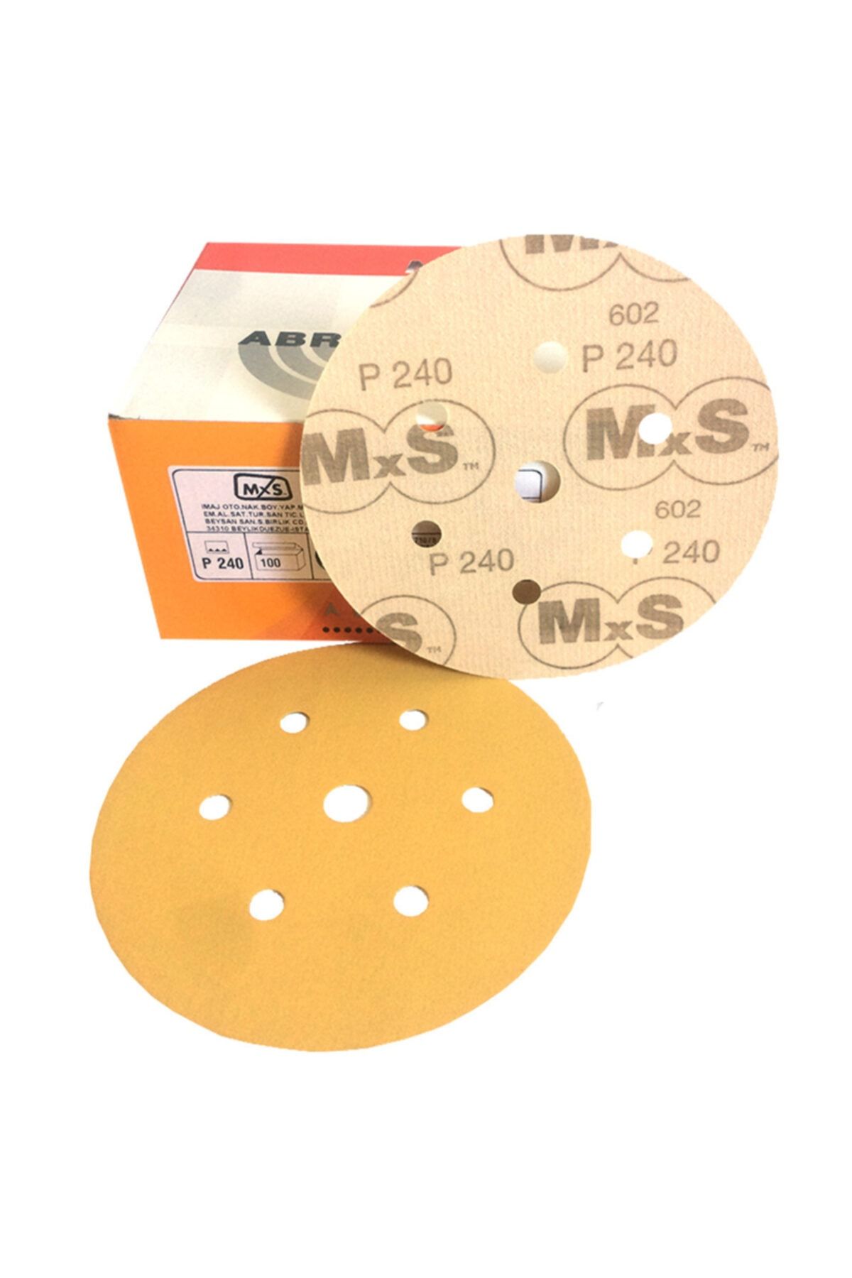 MxS Cırt Zımpara 240 Kum 150 mm 7 Delik 100'lü Paket