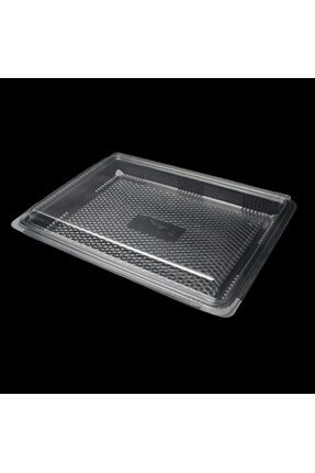 Kullan At Tek Kullanımlık Plastik Sızdırmaz 1000 GR CC Şeffaf Baklava, Güllaç Saklama Kabı - 10 Adet Image 0
