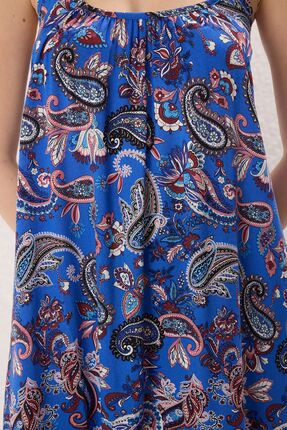 Saks Çiçekli Geniş Kalıp Maxi Dokuma Elbise TEDSS25EL00003 Image 2