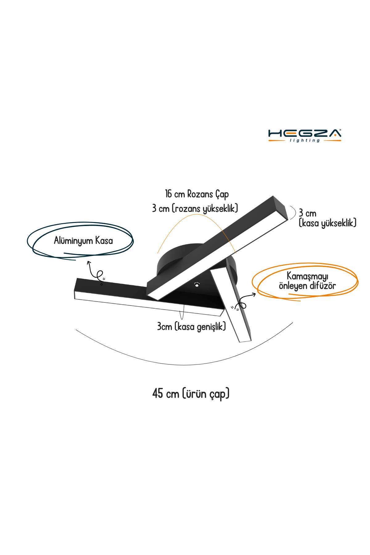 Mirador (قاب سیاه، نور سفید طبیعی) لوستر مدرن Plafonier LED، سالن، آشپزخانه، اتاق نشیمن