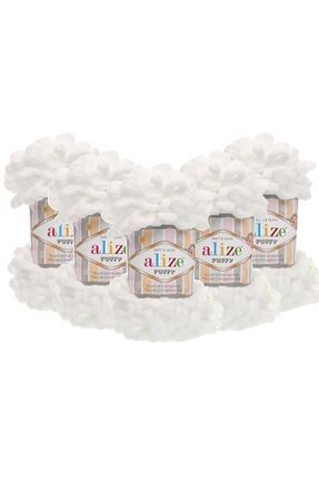 Puffy 5-pack - 55 White - 100 Gr.9 Mt.finger Braid String Image 0