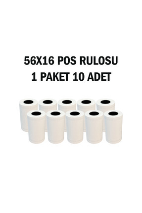 56x16 Termal Pos Rulosu 1 Paket 10 Adet Image 0