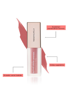 8  Saat Kalıcı Dudakları Kurutmayan Vegan Likit Mat Ruj Caramel-107 TKZAW25RJ00000 Image 3