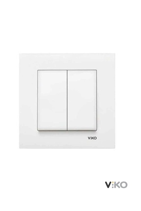 Viko Karre Model Beyaz Komitatör (ÇİFTLİ ANAHTAR) Çerçeve Dahil Image 0